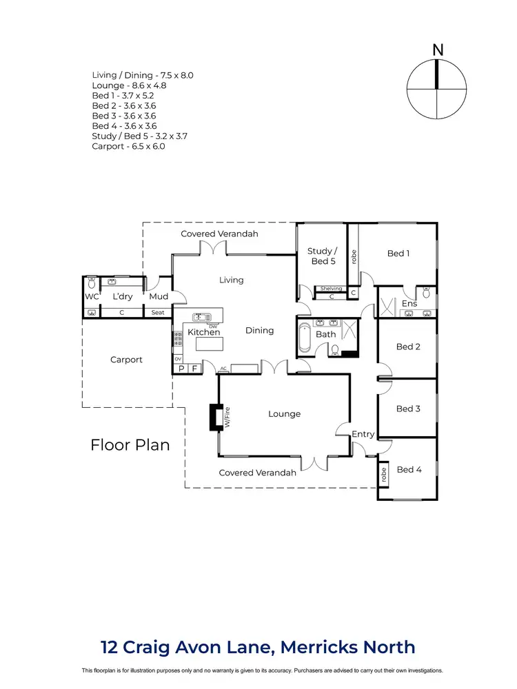Floorplan of Homely rural property listing, 12 Craig Avon Lane, Merricks North VIC 3926