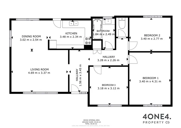 Floorplan of Homely house listing, 3 Brixham Crt, Glenorchy TAS 7010