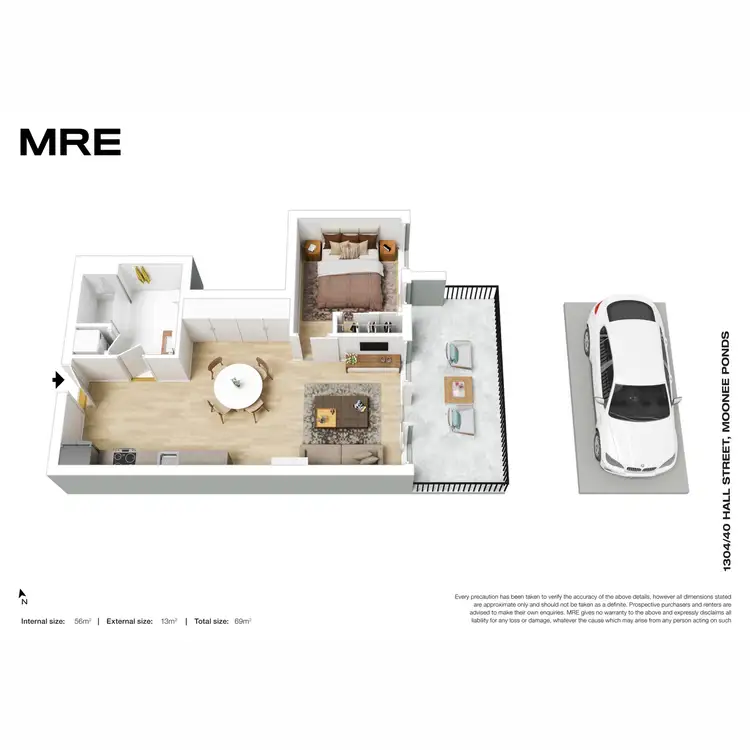 Floorplan of Homely apartment listing, 1304/40 Hall Street, Moonee Ponds VIC 3039