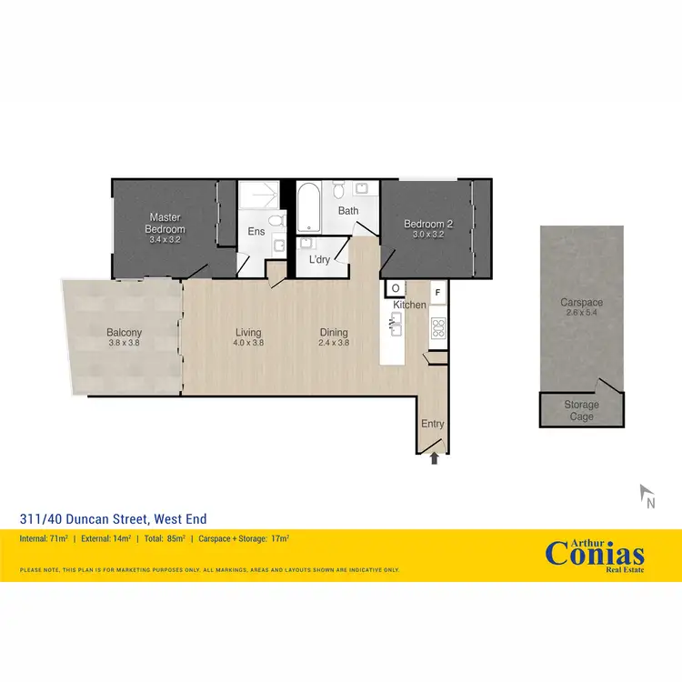 Floorplan of Homely apartment listing, 31102/40 Duncan Street, West End QLD 4101