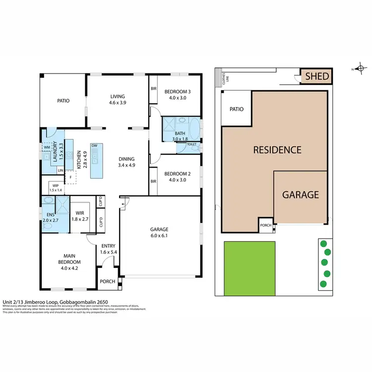 Floorplan of Homely apartment listing, 2/13 Jimberoo Loop, Gobbagombalin NSW 2650