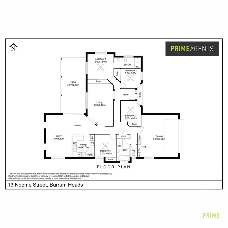 Floorplan of Homely house listing, 13 Noeme Street, Burrum Heads QLD 4659