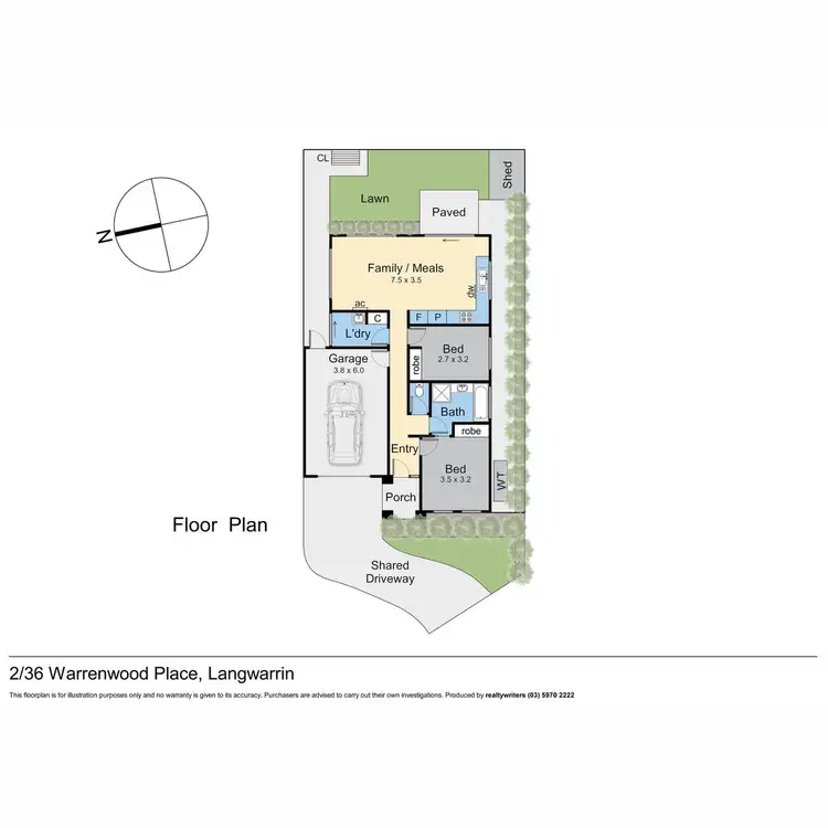 Floorplan of Homely unit listing, 2/36 Warrenwood Place, Langwarrin VIC 3910