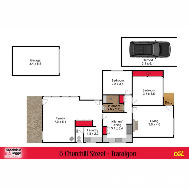 Floorplan of Homely house listing, 5 Churchill Street, Traralgon VIC 3844