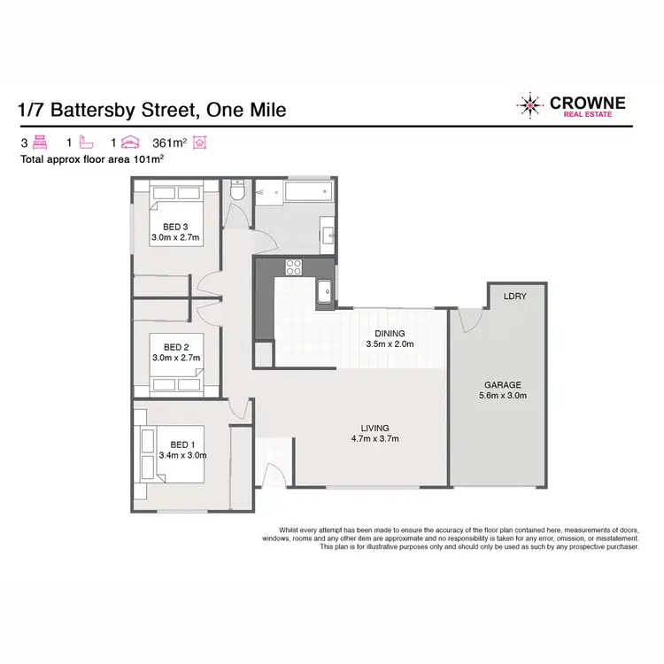 Floorplan of Homely house listing, 1/7 Battersby Street, One Mile QLD 4305