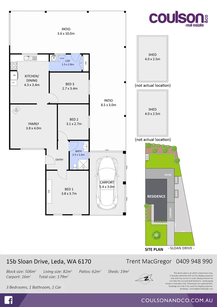 Floorplan of Homely house listing, 15b Sloan Drive, Leda WA 6170