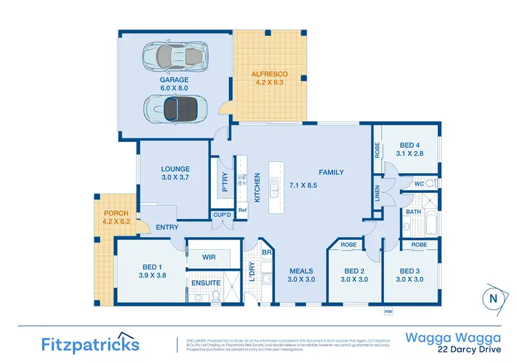 Floorplan of Homely house listing, 22 Darcy Drive, Boorooma NSW 2650