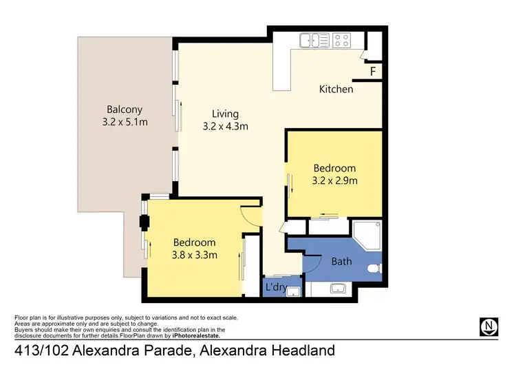 Floorplan of Homely unit listing, 413/102 Alexandra Parade, Alexandra Headland QLD 4572