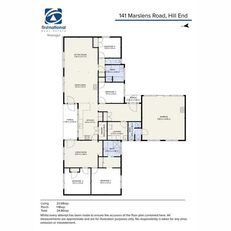 Floorplan of Homely rural property listing, 141 Marslens Road, Hill End VIC 3825