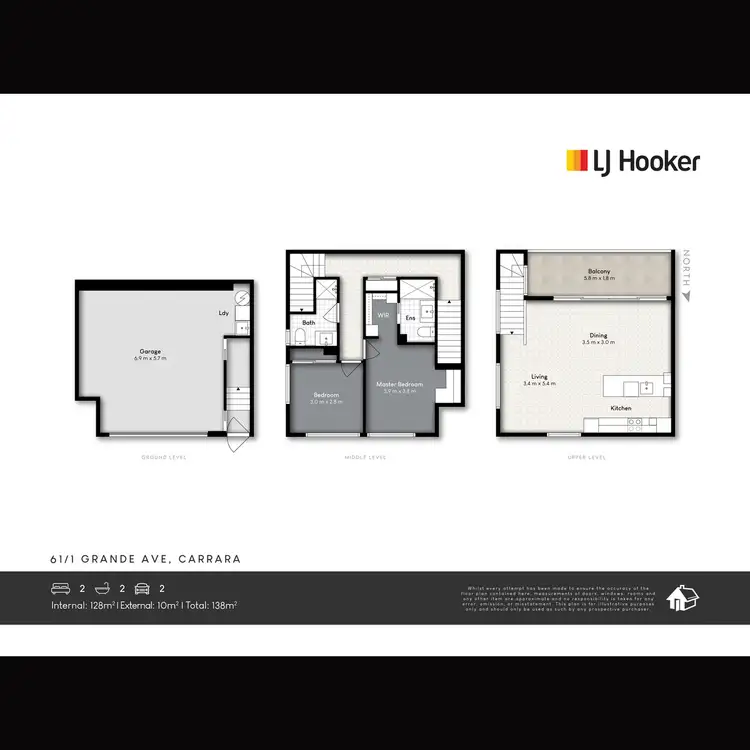 Floorplan of Homely townhouse listing, 61/1 Grande Avenue, Carrara QLD 4211