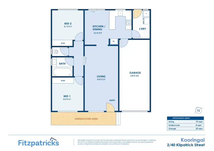 Floorplan of Homely unit listing, 2/40 Kilpatrick Street, Kooringal NSW 2650
