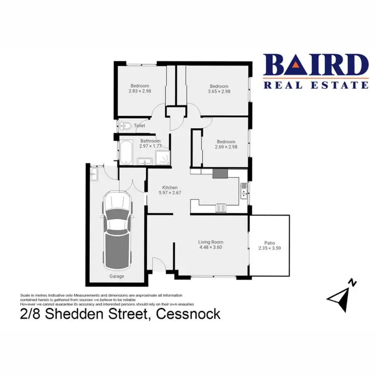 Floorplan of Homely unit listing, 2/8 Shedden Street, Cessnock NSW 2325