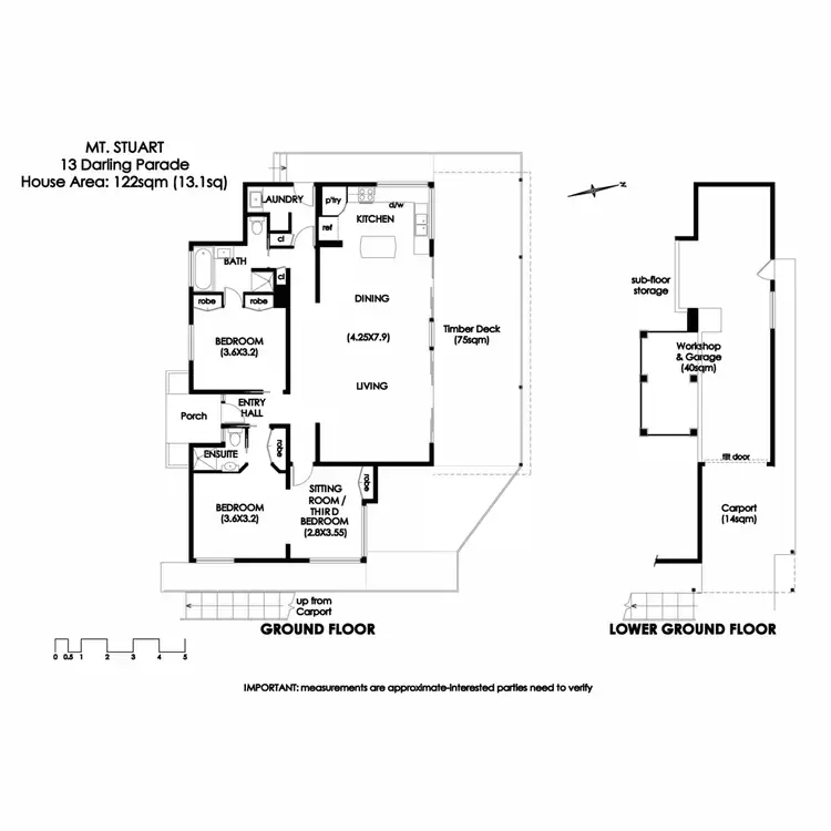 Floorplan of Homely house listing, 13 Darling Parade, Mount Stuart TAS 7000