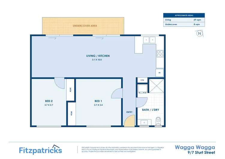 Floorplan of Homely unit listing, 9/7 Sturt Street, Wagga Wagga NSW 2650