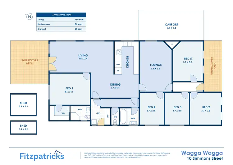 Floorplan of Homely house listing, 10 Simmons Street, Wagga Wagga NSW 2650