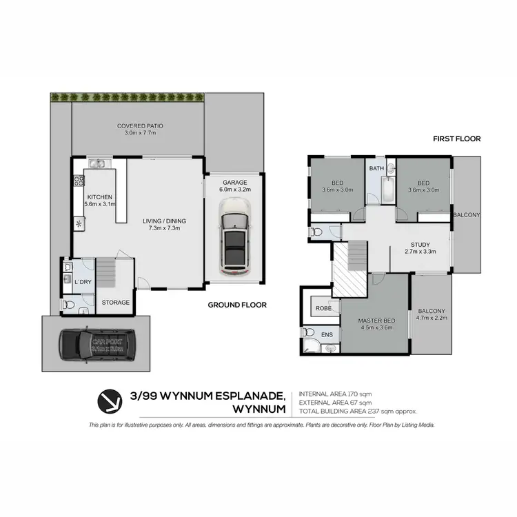 Floorplan of Homely townhouse listing, 3/99 Wynnum Esplanade, Wynnum QLD 4178