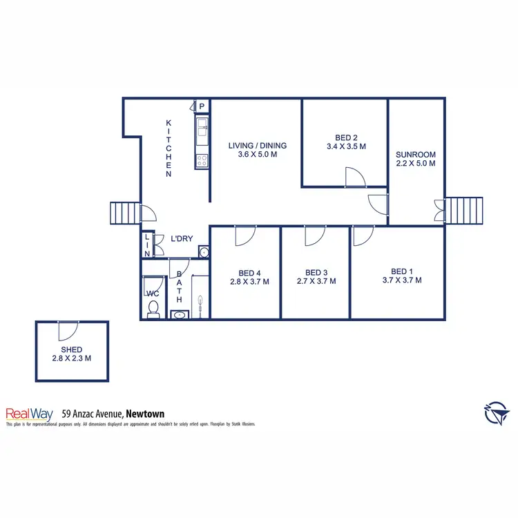 Floorplan of Homely house listing, 59 Anzac Avenue, Newtown QLD 4350