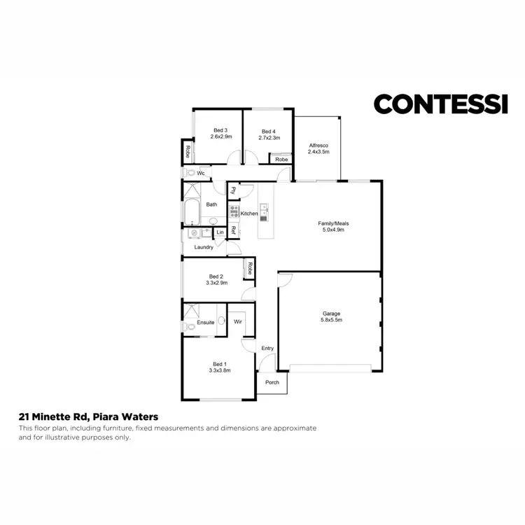 Floorplan of Homely house listing, 21 Minette Road, Piara Waters WA 6112