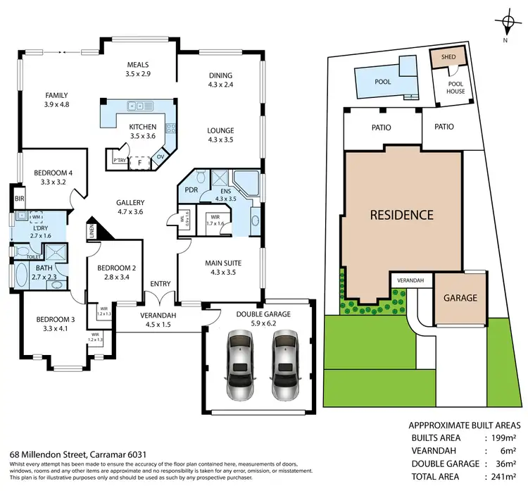 Floorplan of Homely house listing, 68 Millendon Street, Carramar WA 6031