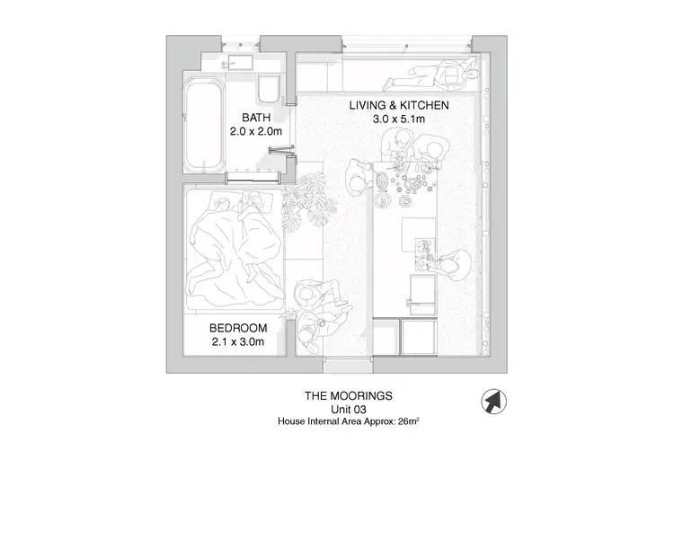 Floorplan of Homely apartment listing, 3/199 King Street, Newcastle NSW 2300