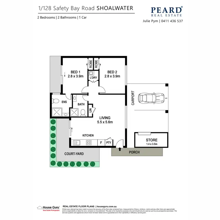 Floorplan of Homely unit listing, 1/128 Safety Bay Road, Shoalwater WA 6169