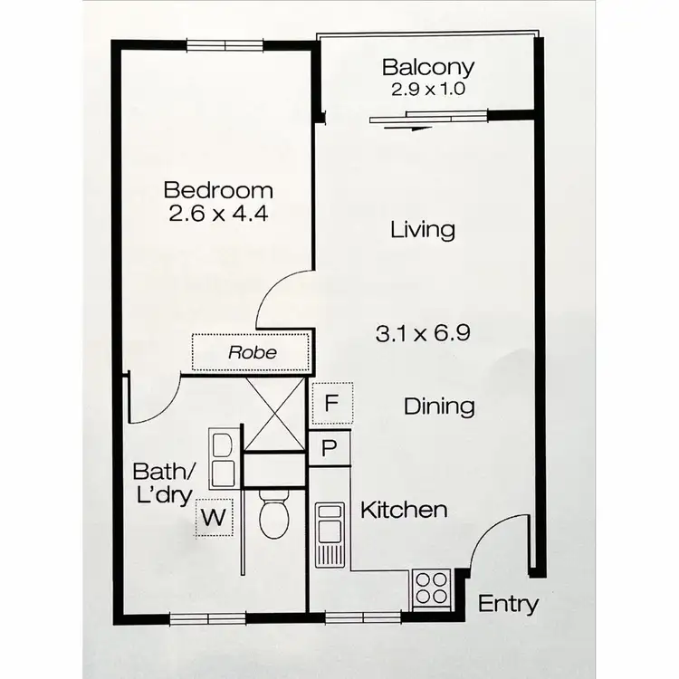 Floorplan of Homely apartment listing, 36/26 Stanley Street, Mount Lawley WA 6050