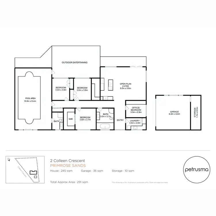 Floorplan of Homely house listing, 2 Colleen Crescent, Primrose Sands TAS 7173