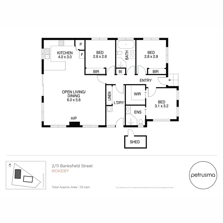 Floorplan of Homely unit listing, 2/11 Banksfield Street, Rokeby TAS 7019