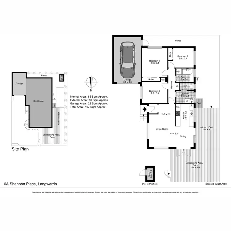 Floorplan of Homely unit listing, 6A Shannon Place, Langwarrin VIC 3910