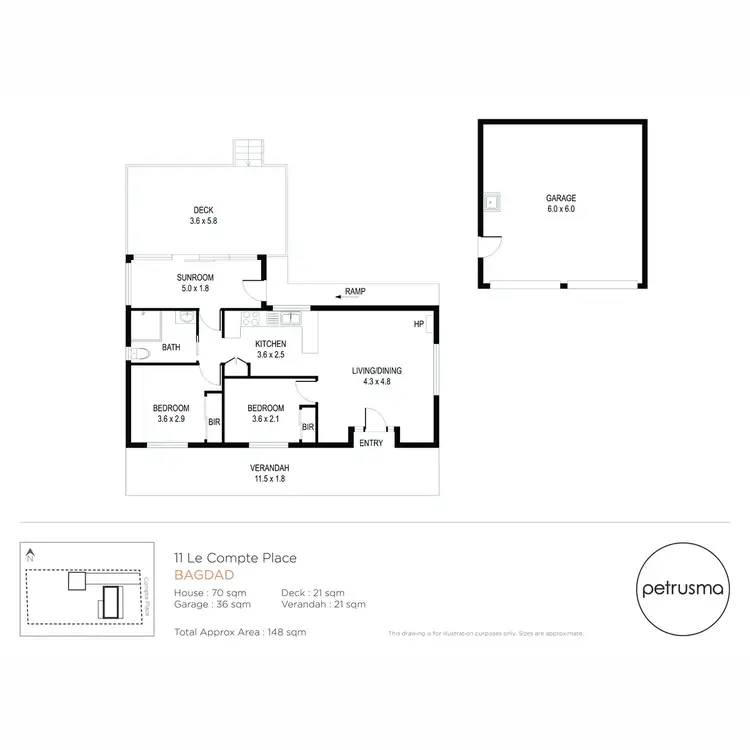 Floorplan of Homely house listing, 11 Le Compte Place, Bagdad TAS 7030