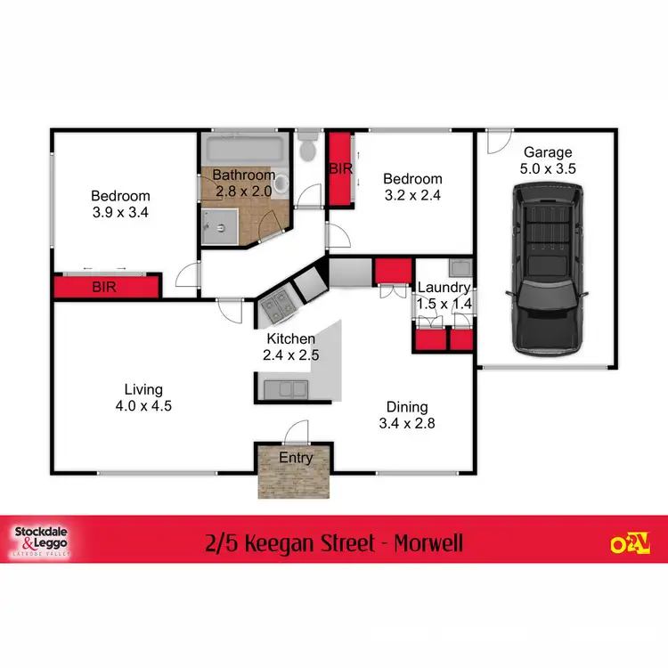 Floorplan of Homely unit listing, 2/5 Keegan Street, Morwell VIC 3840