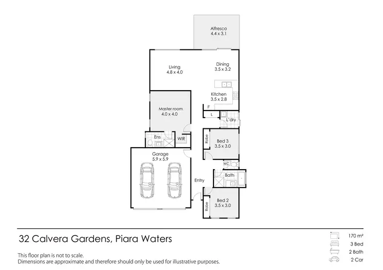 Floorplan of Homely house listing, 32 Calvera Gardens, Piara Waters WA 6112