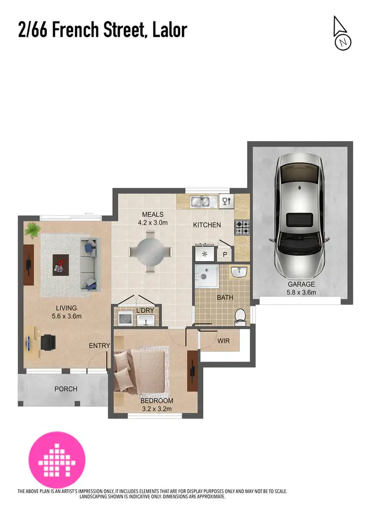 Floorplan of Homely unit listing, 2/66 French Street, Lalor VIC 3075