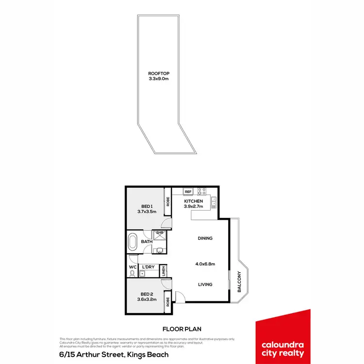 Floorplan of Homely unit listing, 6/15 Arthur Street, Kings Beach QLD 4551