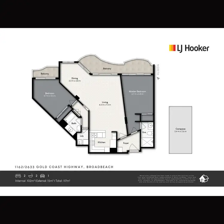 Floorplan of Homely apartment listing, 1162/2623-2633 Gold Coast Highway, Broadbeach QLD 4218