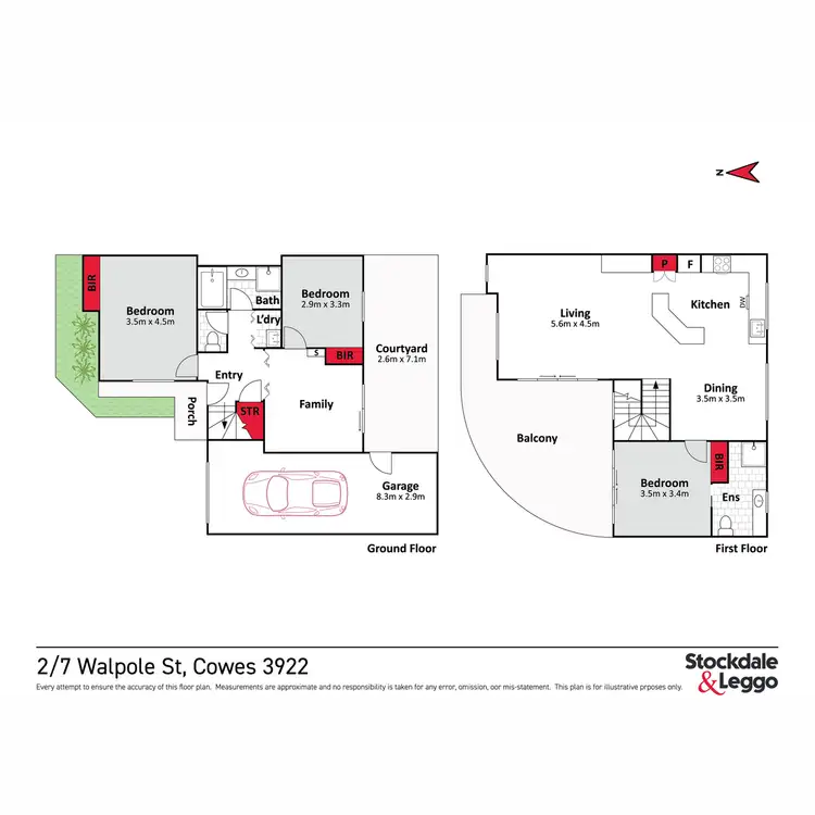 Floorplan of Homely townhouse listing, 2/7 Walpole Street, Cowes VIC 3922