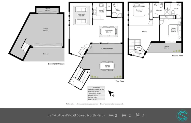Floorplan of Homely townhouse listing, 5/14 Little Walcott Street, North Perth WA 6006