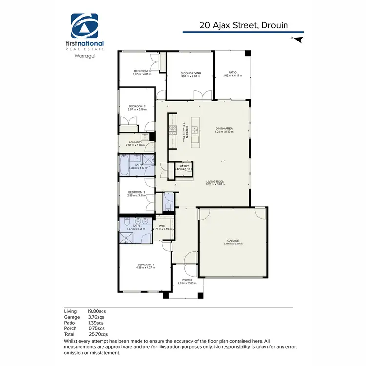 Floorplan of Homely house listing, 20 Ajax Street, Drouin VIC 3818