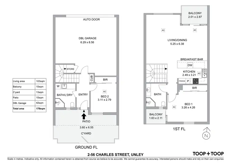 Floorplan of Homely townhouse listing, 2/56 Charles Street, Unley SA 5061