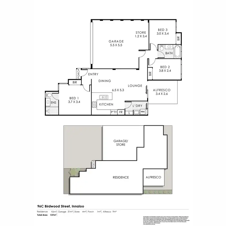 Floorplan of Homely villa listing, 96C Birdwood Street, Innaloo WA 6018