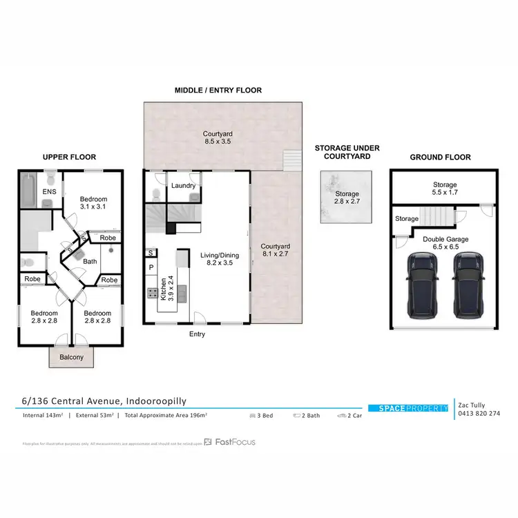 Floorplan of Homely townhouse listing, 6/136 Central Avenue, Indooroopilly QLD 4068