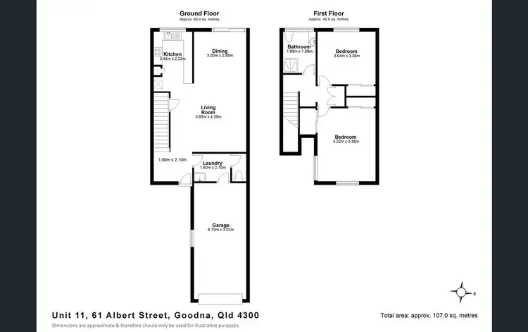 Floorplan of Homely townhouse listing, 11/61 Albert Street, Goodna QLD 4300
