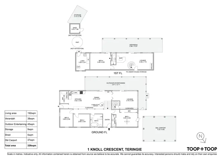 Floorplan of Homely house listing, 1 Knoll Crescent, Teringie SA 5072