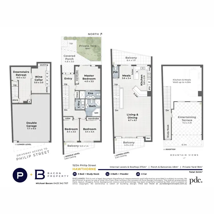 Floorplan of Homely townhouse listing, 15/24 Philip Street, Hawthorne QLD 4171
