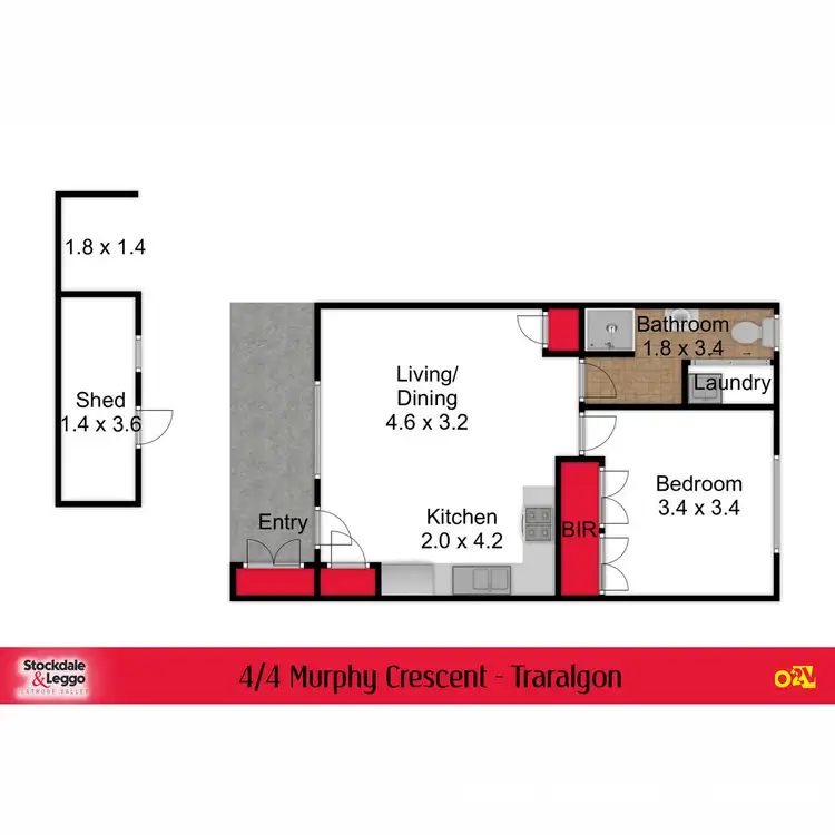 Floorplan of Homely unit listing, 4/4 Murphy Crescent, Traralgon VIC 3844