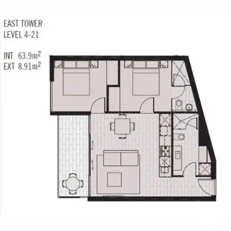 Floorplan of Homely apartment listing, 1307/673 La Trobe Street, Melbourne VIC 3000
