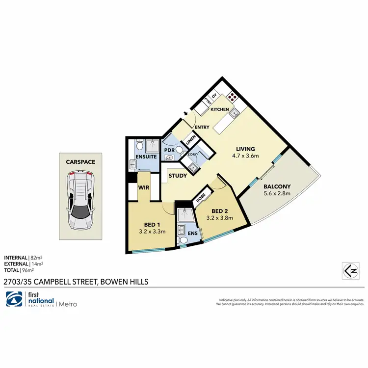 Floorplan of Homely apartment listing, 2703/35 Campbell Street, Bowen Hills QLD 4006