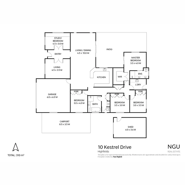 Floorplan of Homely house listing, 10 Kestrel Drive, Highfields QLD 4352