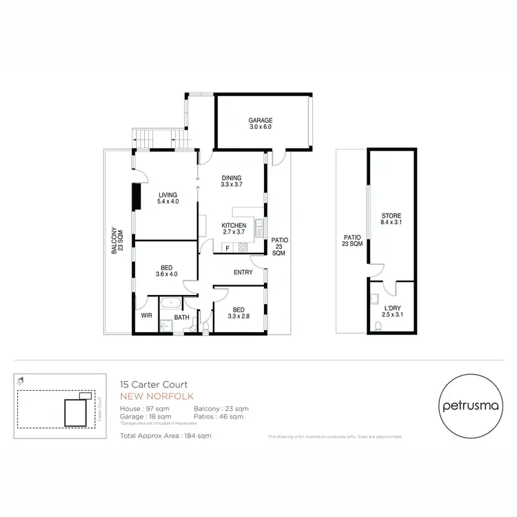 Floorplan of Homely house listing, 15 Carter Court, New Norfolk TAS 7140