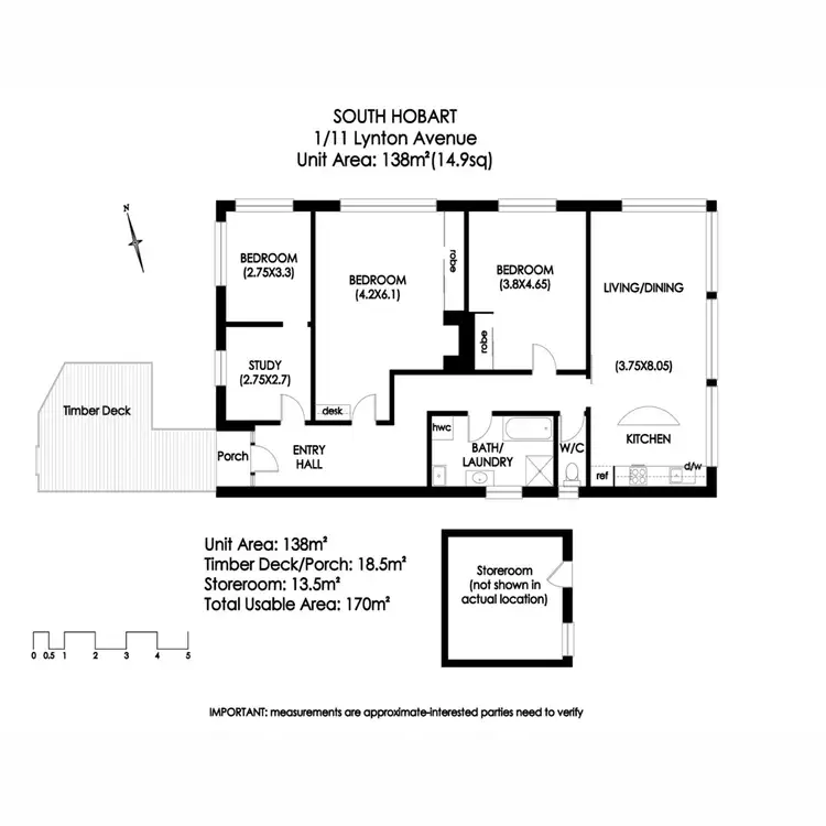 Floorplan of Homely apartment listing, 1/11 Lynton Avenue, South Hobart TAS 7004